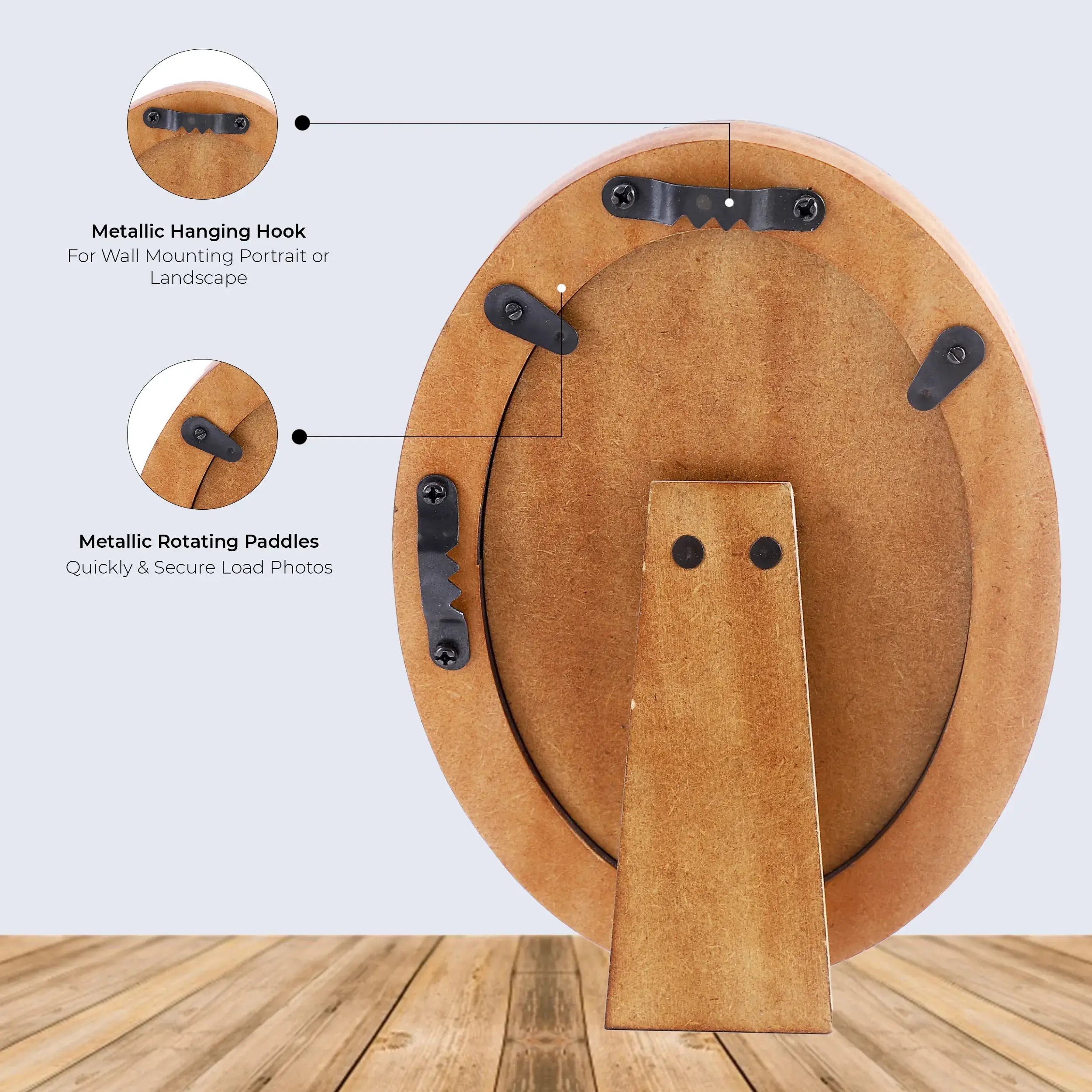 Round Picture Frames Palace Heart Pattern Bone Inlay Collection in 4x6