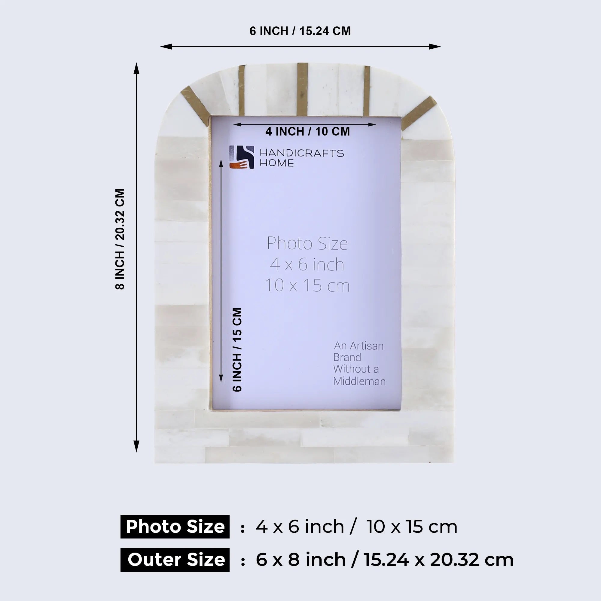 Picture Frames Palace Vista Pattern Bone Inlay Collection in 4x6