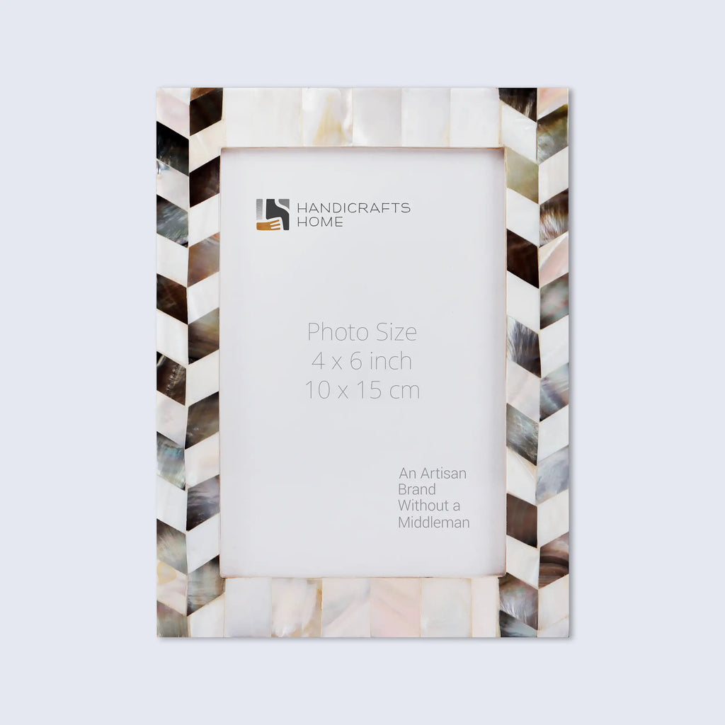 Picture Frames Pearlescent Barley Pattern Mother of Pearl Collection in 3 Sizes