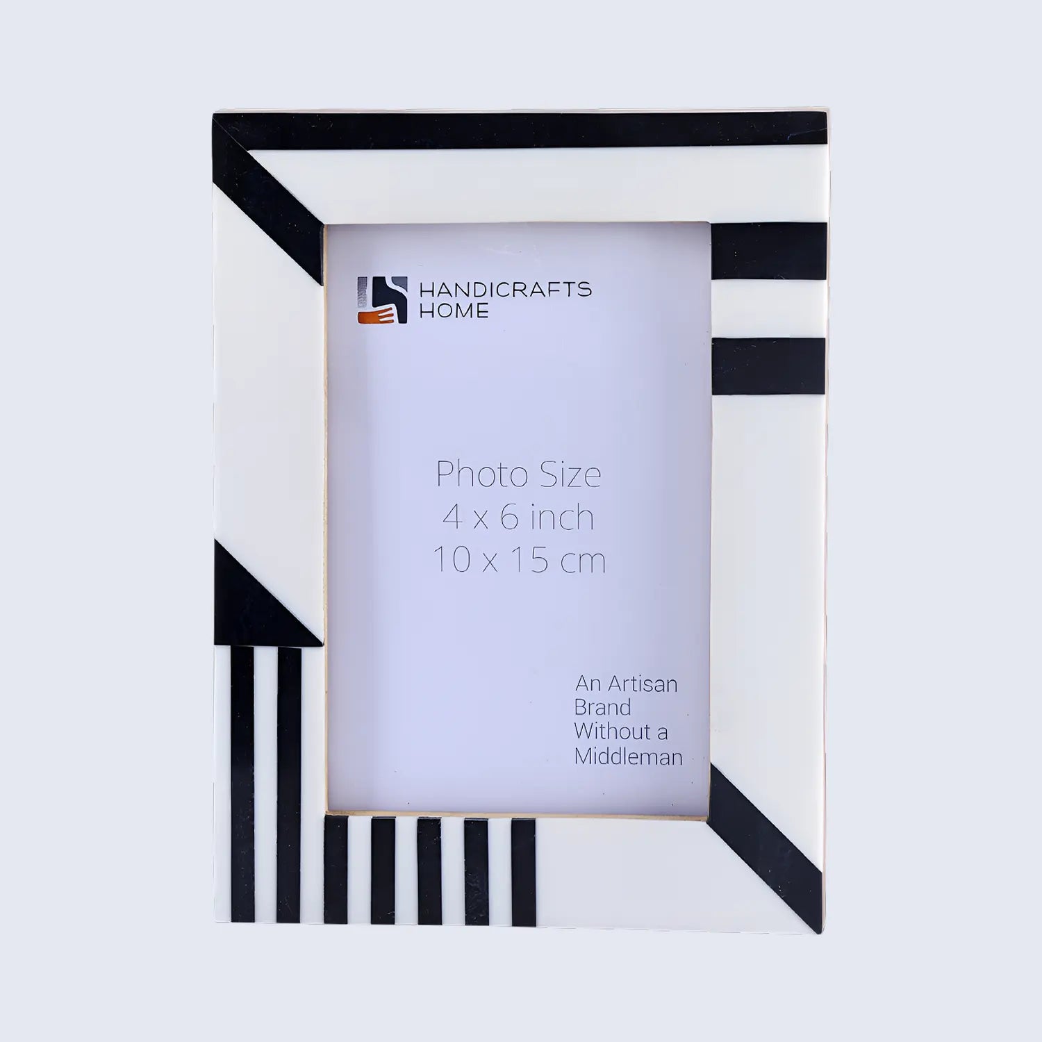 Silhouette Shaped Black & White Resin Inlay Picture Frame – 4x6 / 5x7