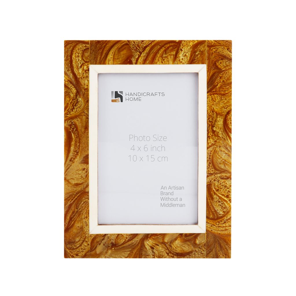 Picture Frames Marbel Gold Pattern Resin Inlay Collection - 4x6
