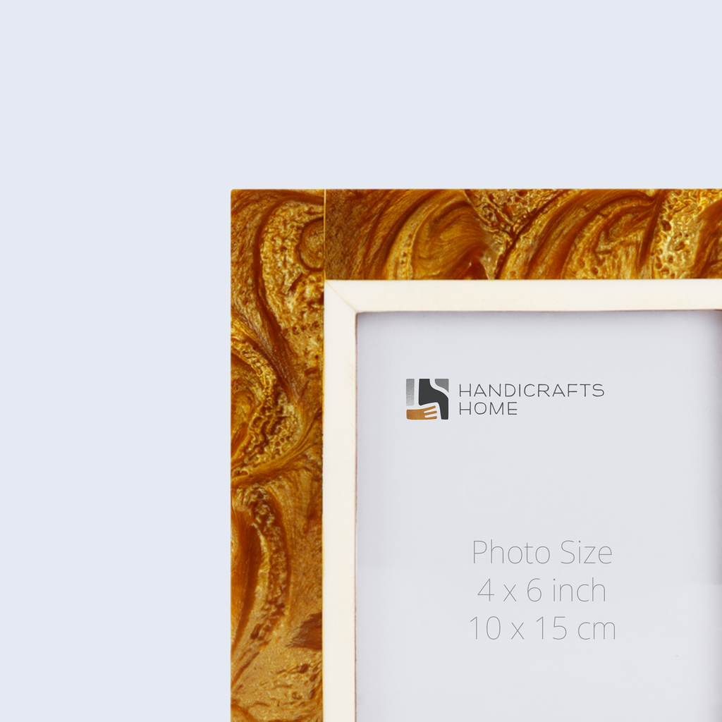 Picture Frames Marbel Gold Pattern Resin Inlay Collection - 4x6