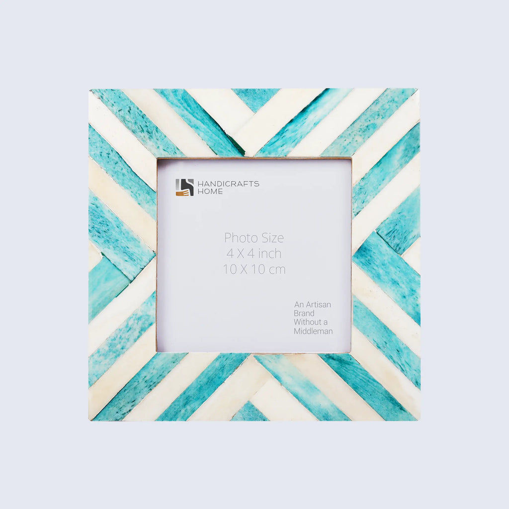 Picture Frames Chevron Pattern Bone Inlay Collection in 29 Sizes, Green