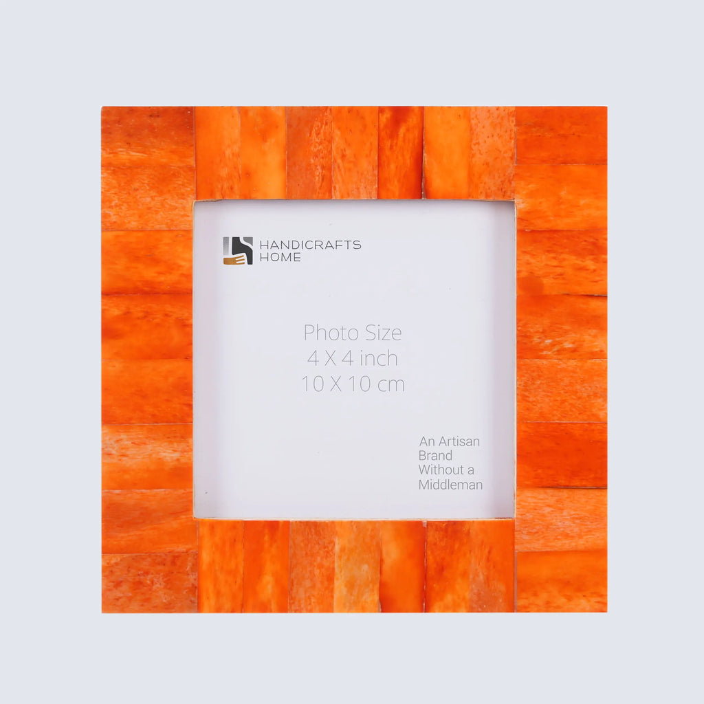 Picture Frames Classic Pattern Bone Inlay Collection in 27 Sizes, Orange