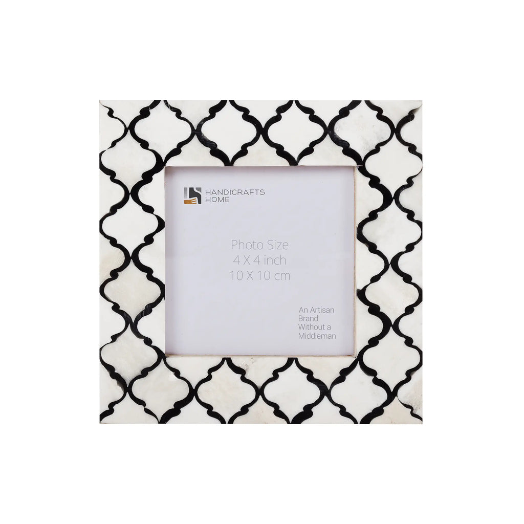 Picture Frames Moroccan Pattern Bone & Resin Inlay Collection in 27 Sizes, Black