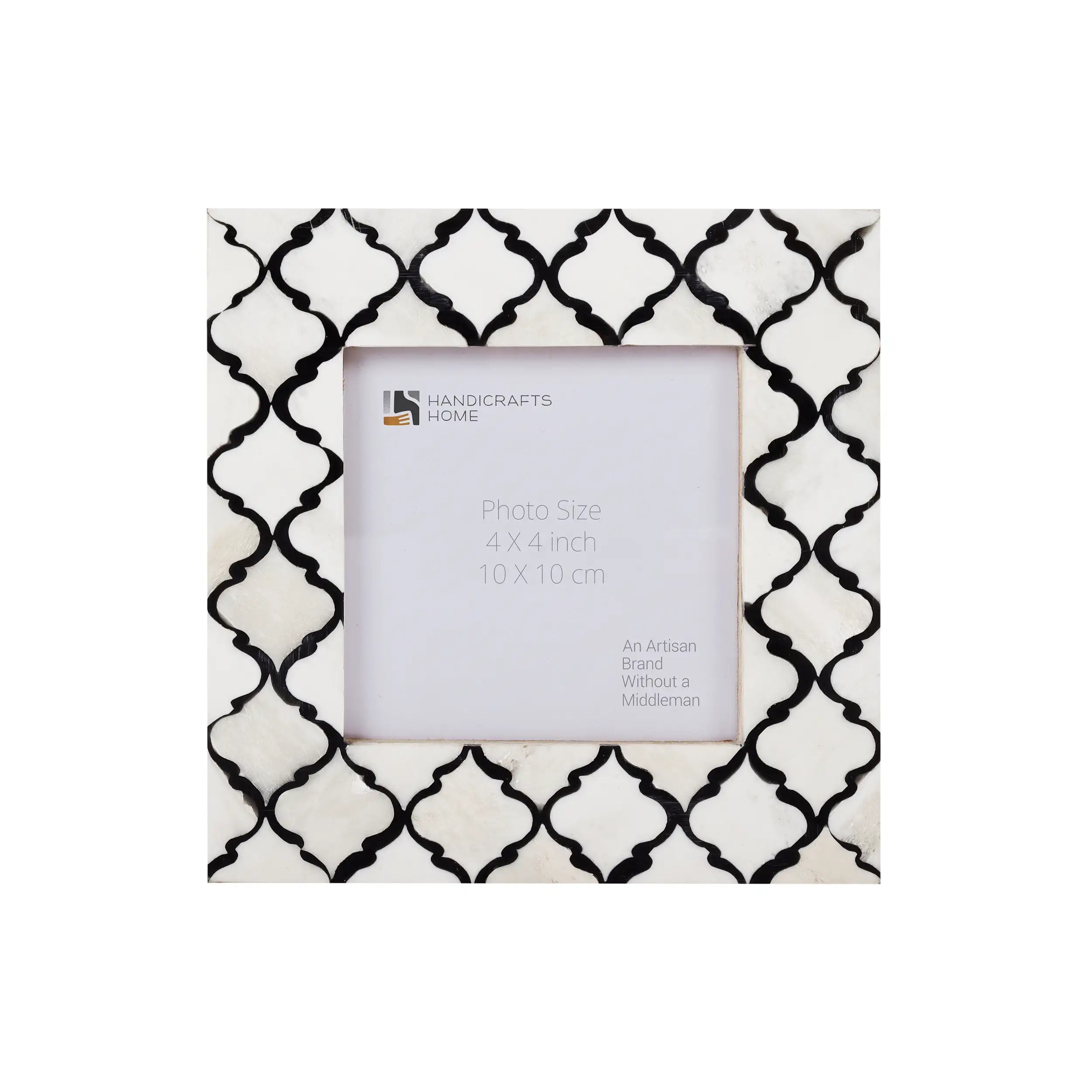 Picture Frames Moroccan Pattern Bone & Resin Inlay Collection in 27 Sizes, Black