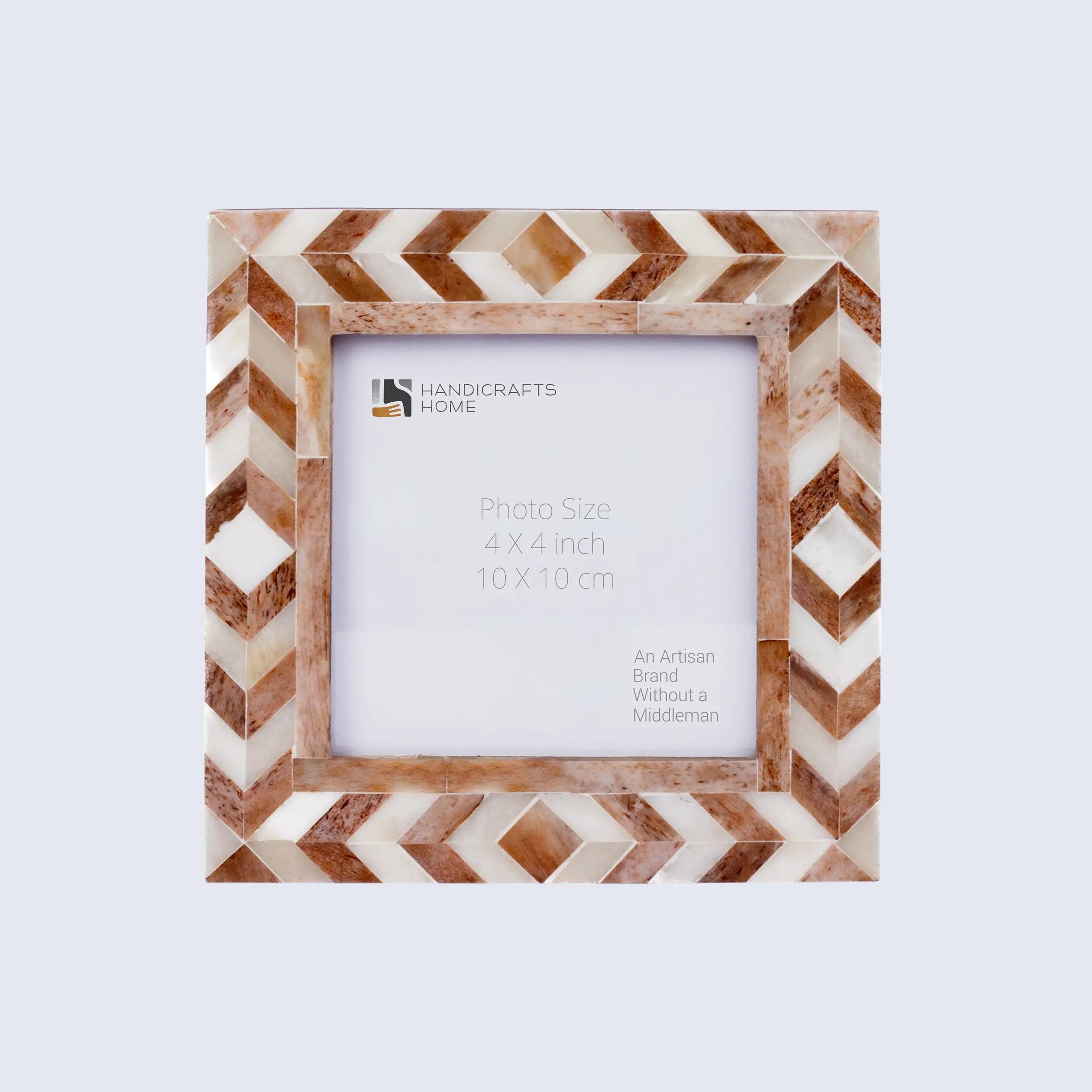 Picture Frames Taj Pattern Bone Inlay Collection in 27 Sizes, Brown