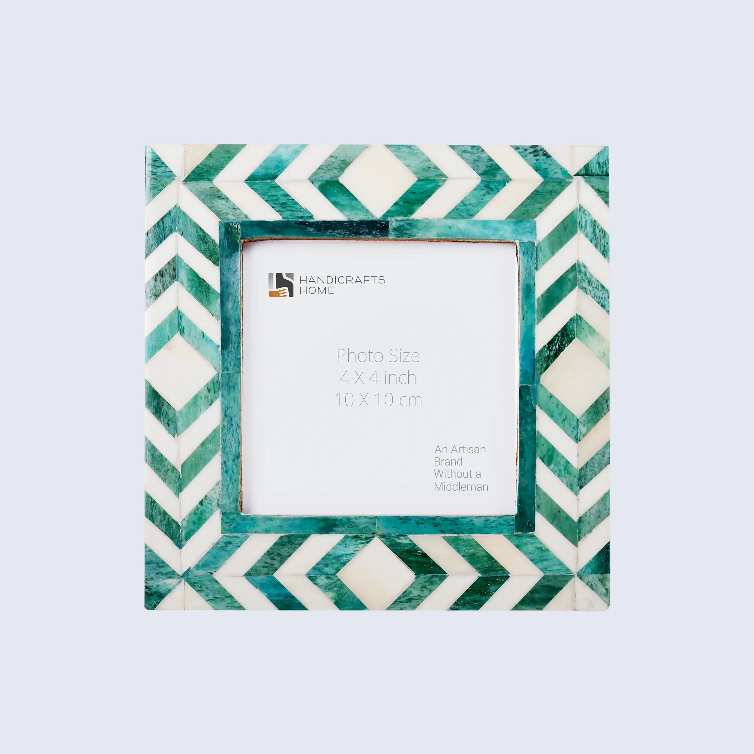 Picture Frames Taj Pattern Bone Inlay Collection in 25 Sizes, Green