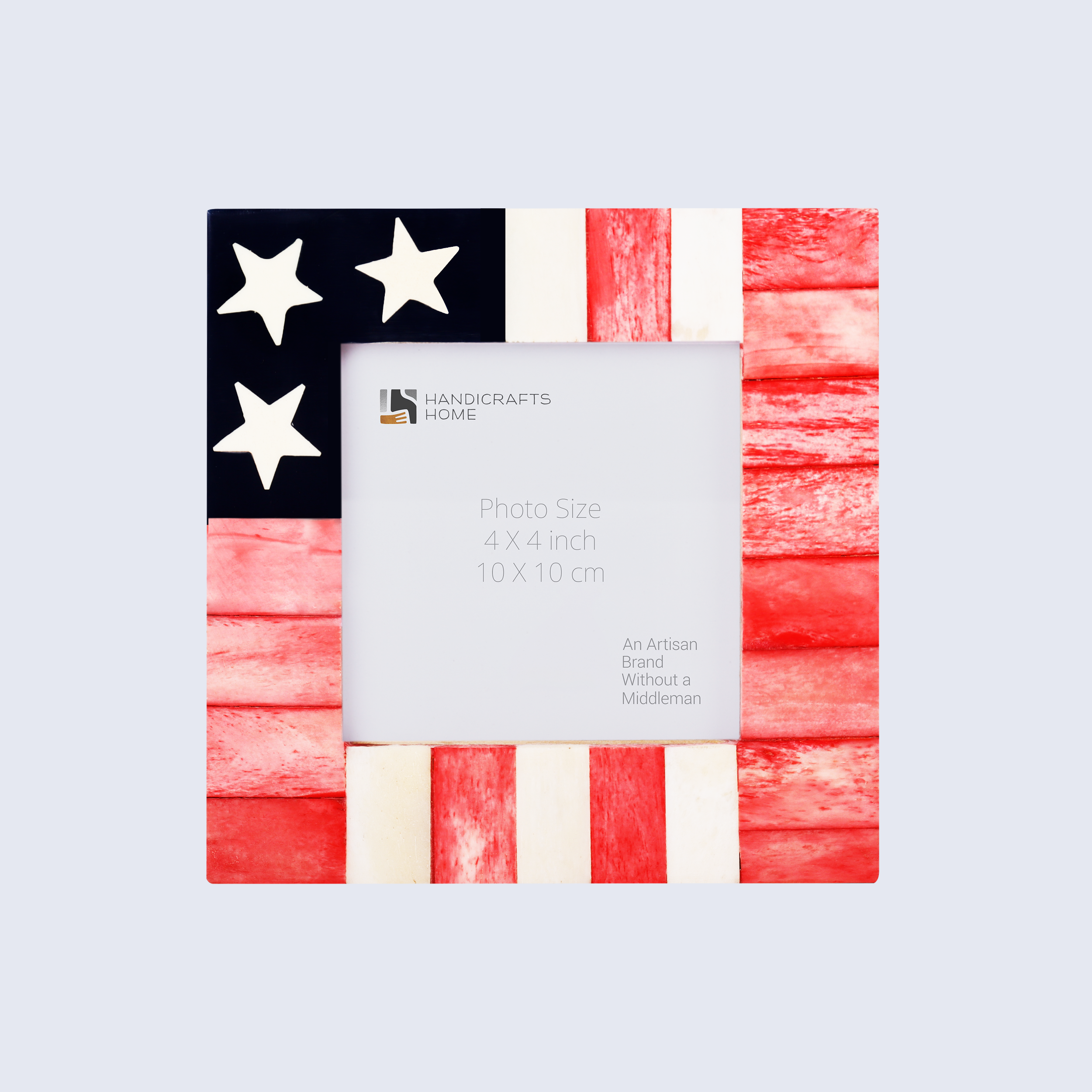 Picture Frame USA American Flag Pattern Bone & Resin Inlay Collection in 27 Sizes