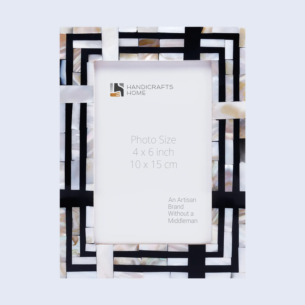 Picture Frames Pearlescent Motif Pattern Mother of Pearl & Resin Collection in 3 Sizes