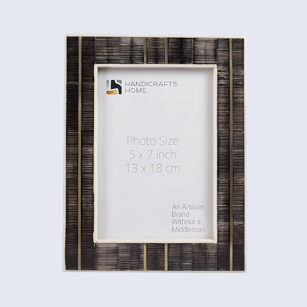 Horn Inlay & Resin Inlay Shagrin Picture Photo Frames Brown, 4x6 5x7