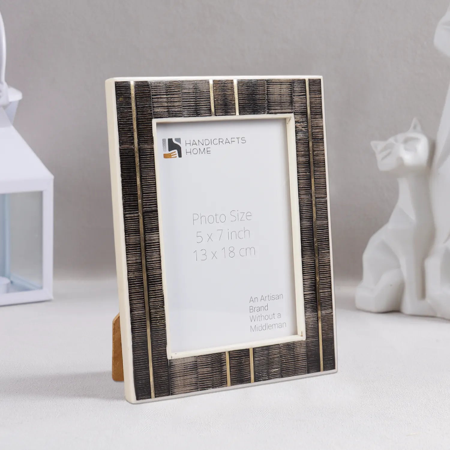 Horn Inlay & Resin Inlay Shagrin Picture Photo Frames Brown, 4x6 5x7