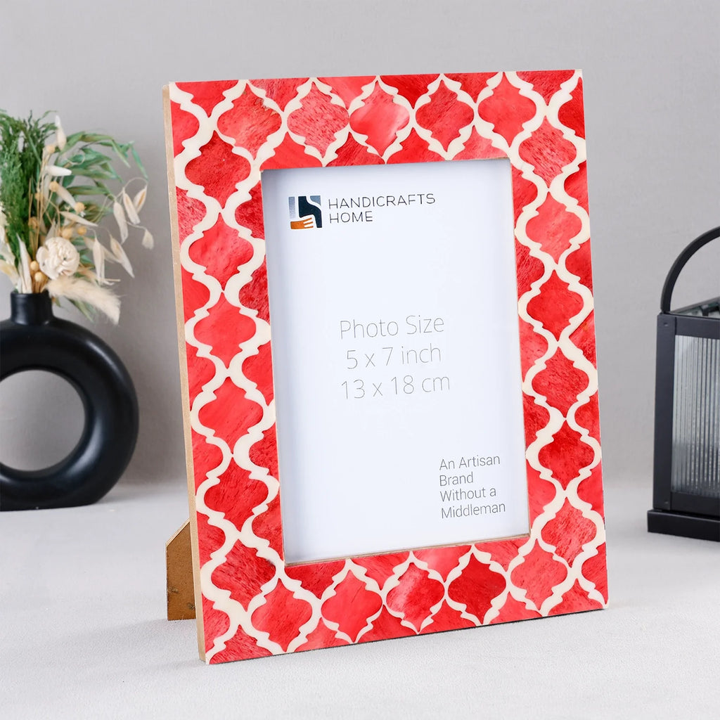 Picture Frames Moroccan Pattern Bone & Resin Inlay Collection in 5 Color Options | 1.5" Border Width