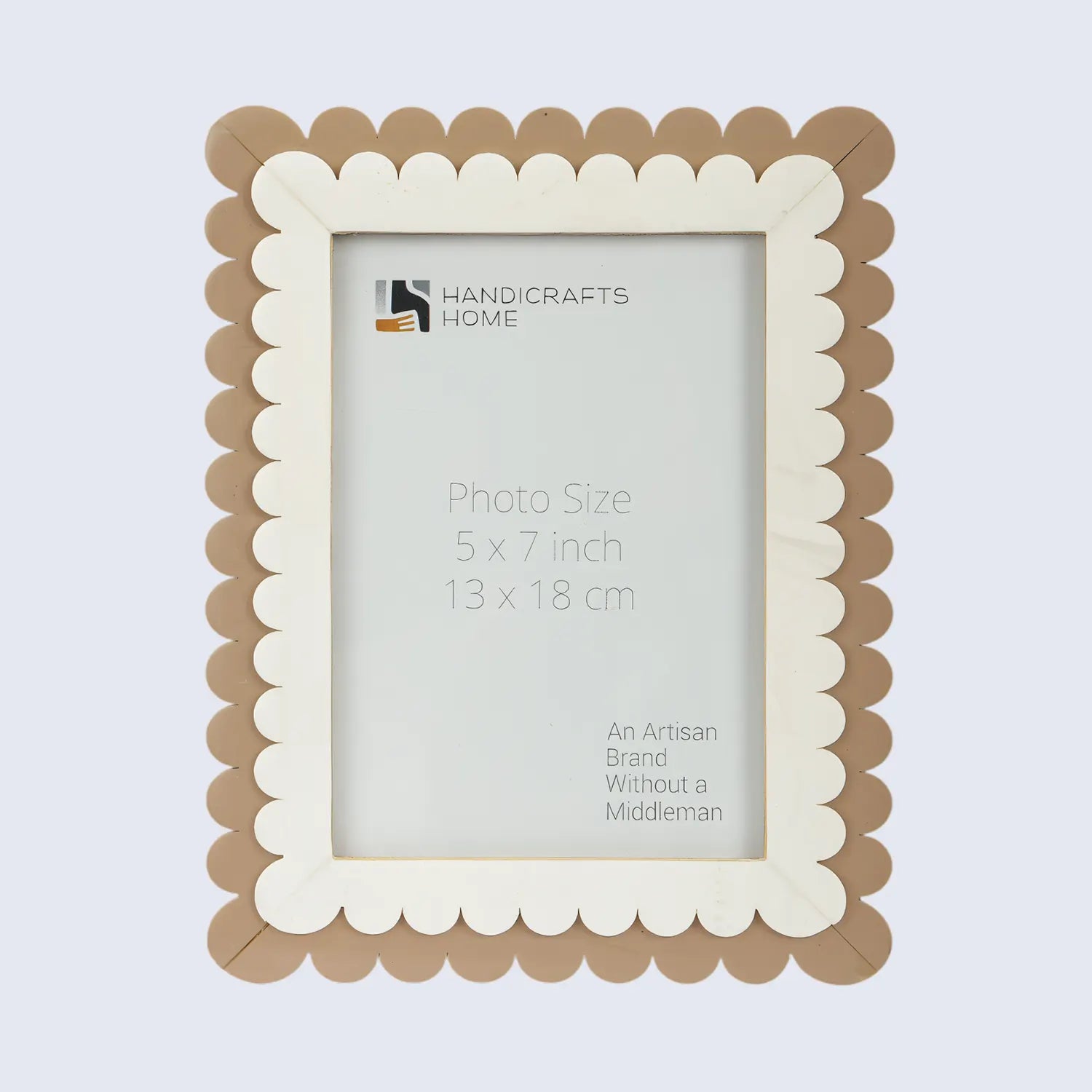 Petal Scallop Pattern Picture Frame White & Brown - 4x6 & 5x7