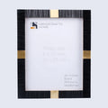 Resin Inlay Deco Black & Gold Picture Frame For Desk & Wall - 3 Sizes