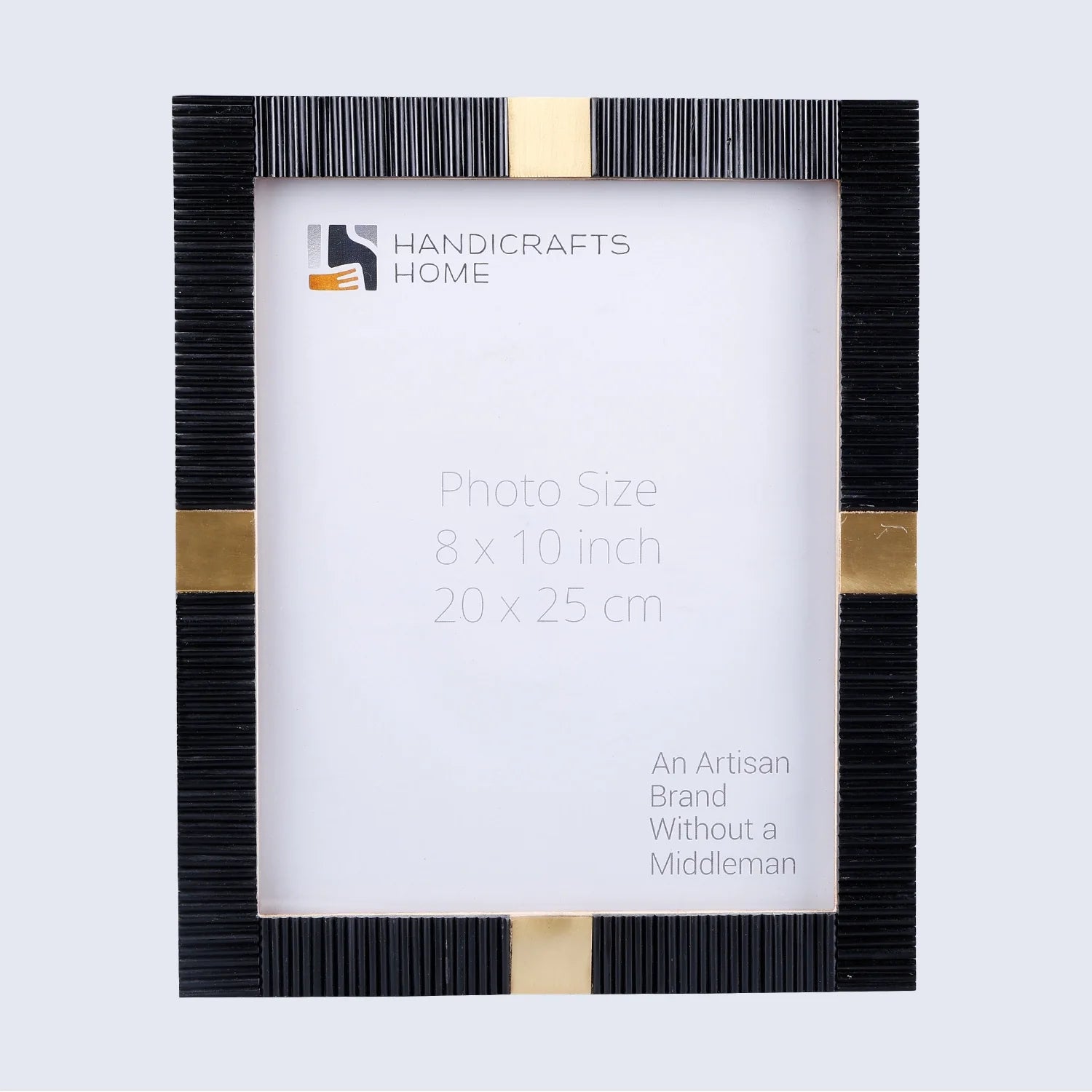 Resin Inlay Deco Black & Gold Picture Frame For Desk & Wall - 3 Sizes
