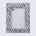 Navy & Pearl Mother of Pearl Diamond Photo Frame - 5x7