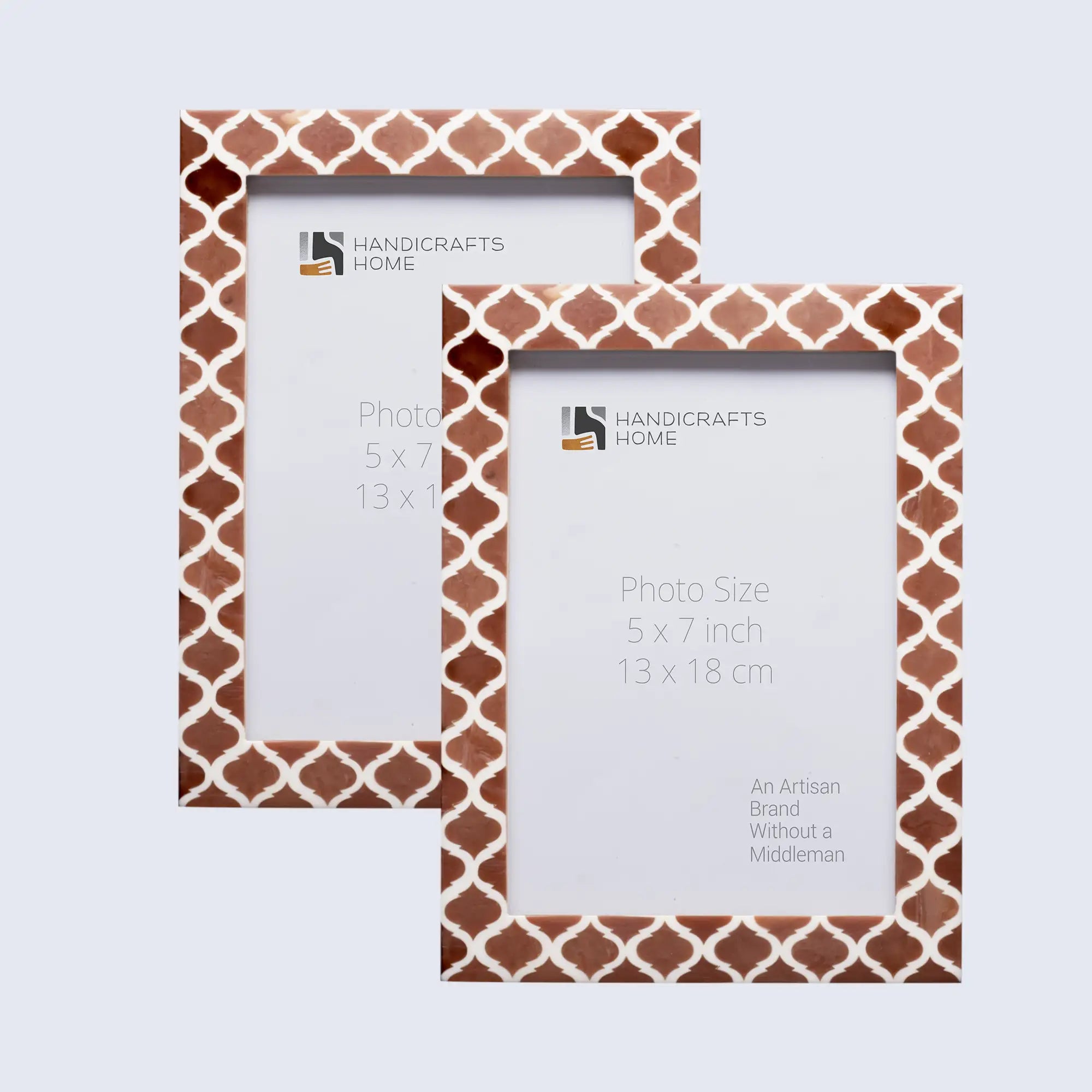 Picture Frames Casablanca Mocha Pattern Resin Inlay Collection in 3 Sizes, Pack of 2