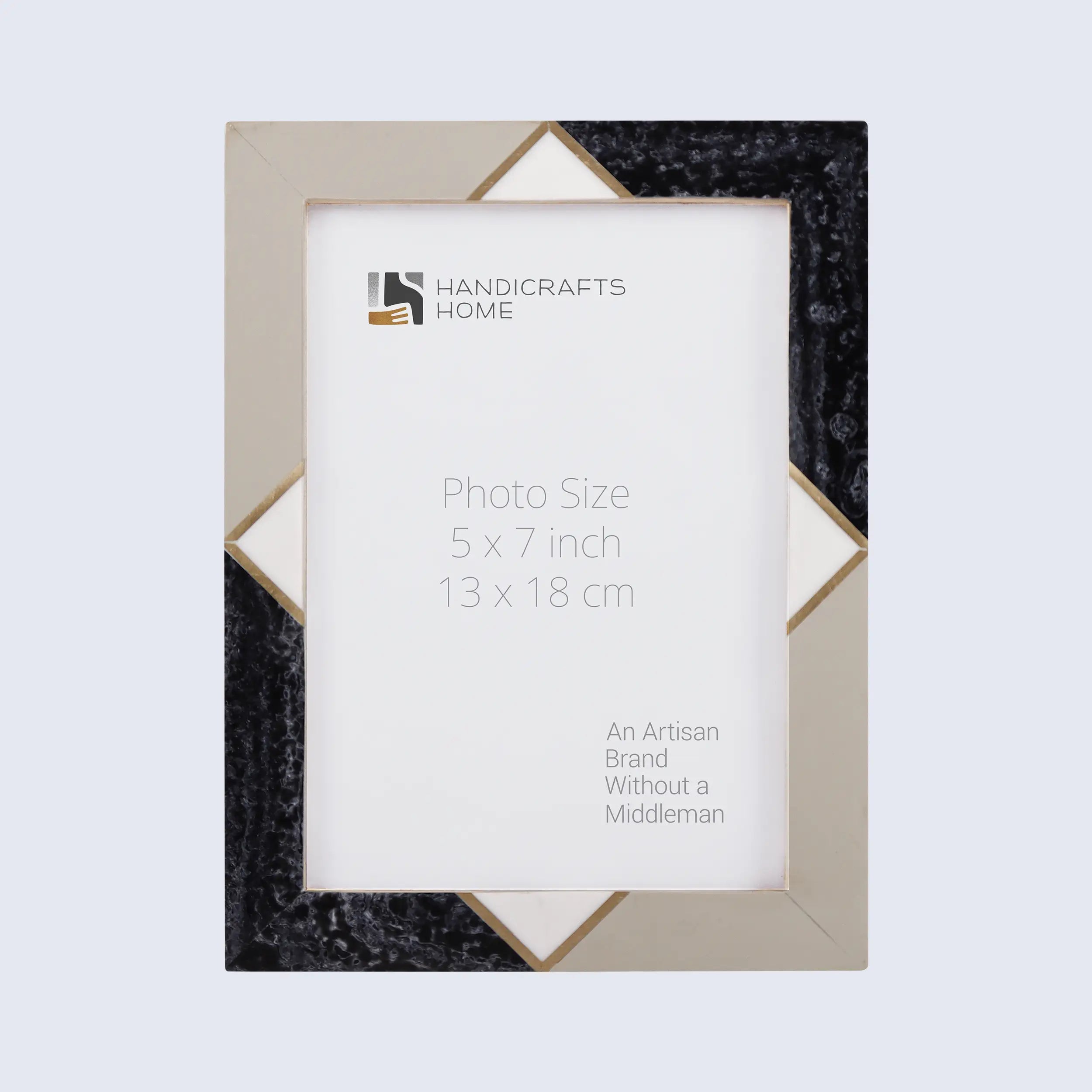Picture Frames Menton Grey Pattern Resin Inlay Collection in 3 Sizes