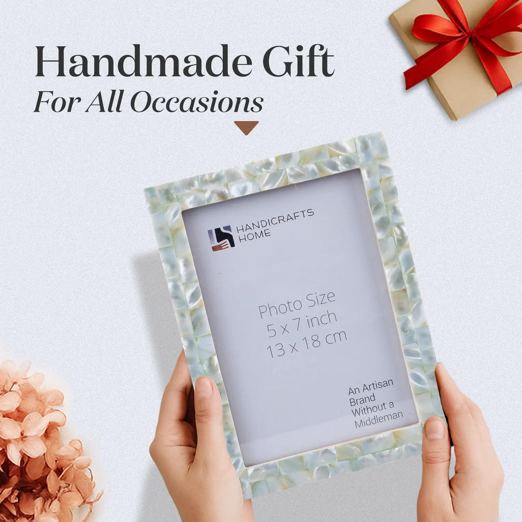 Picture Frames Mother of Pearl Collection in 27 Sizes, Green