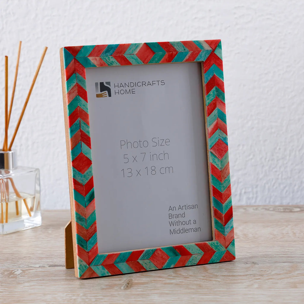 Picture Frames Mosaic Chevron Pattern Bone Inlay Collection