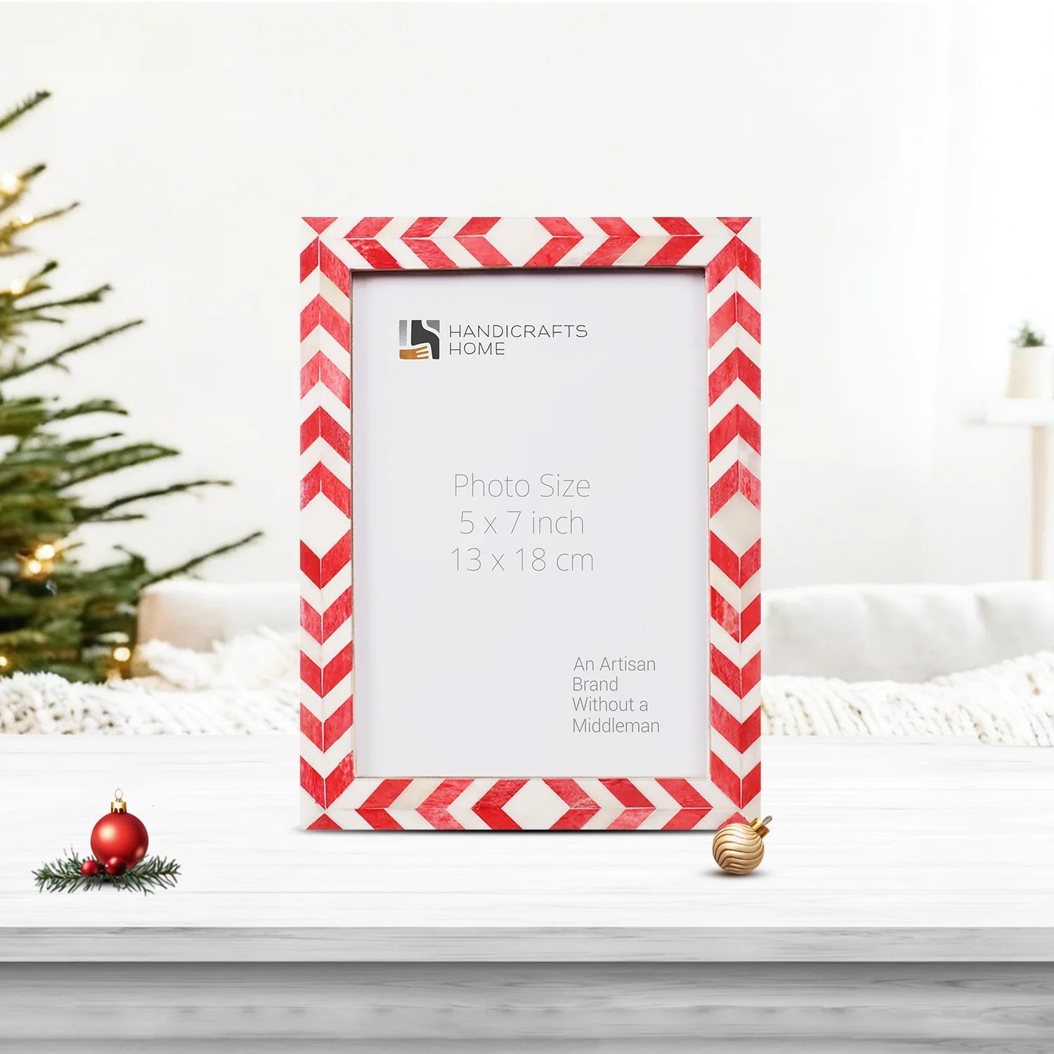 Picture Frames Mosaic Chevron Pattern Bone Inlay Collection