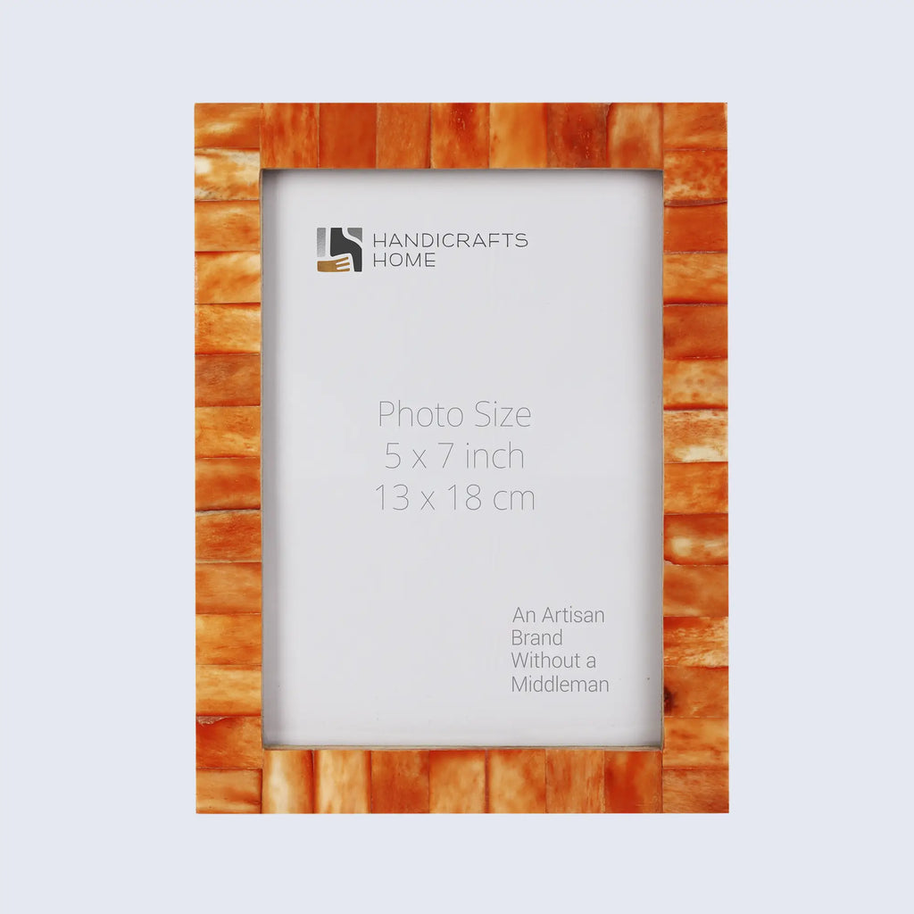 Picture Frames Classic Pattern Bone Inlay Collection in 27 Sizes, Orange