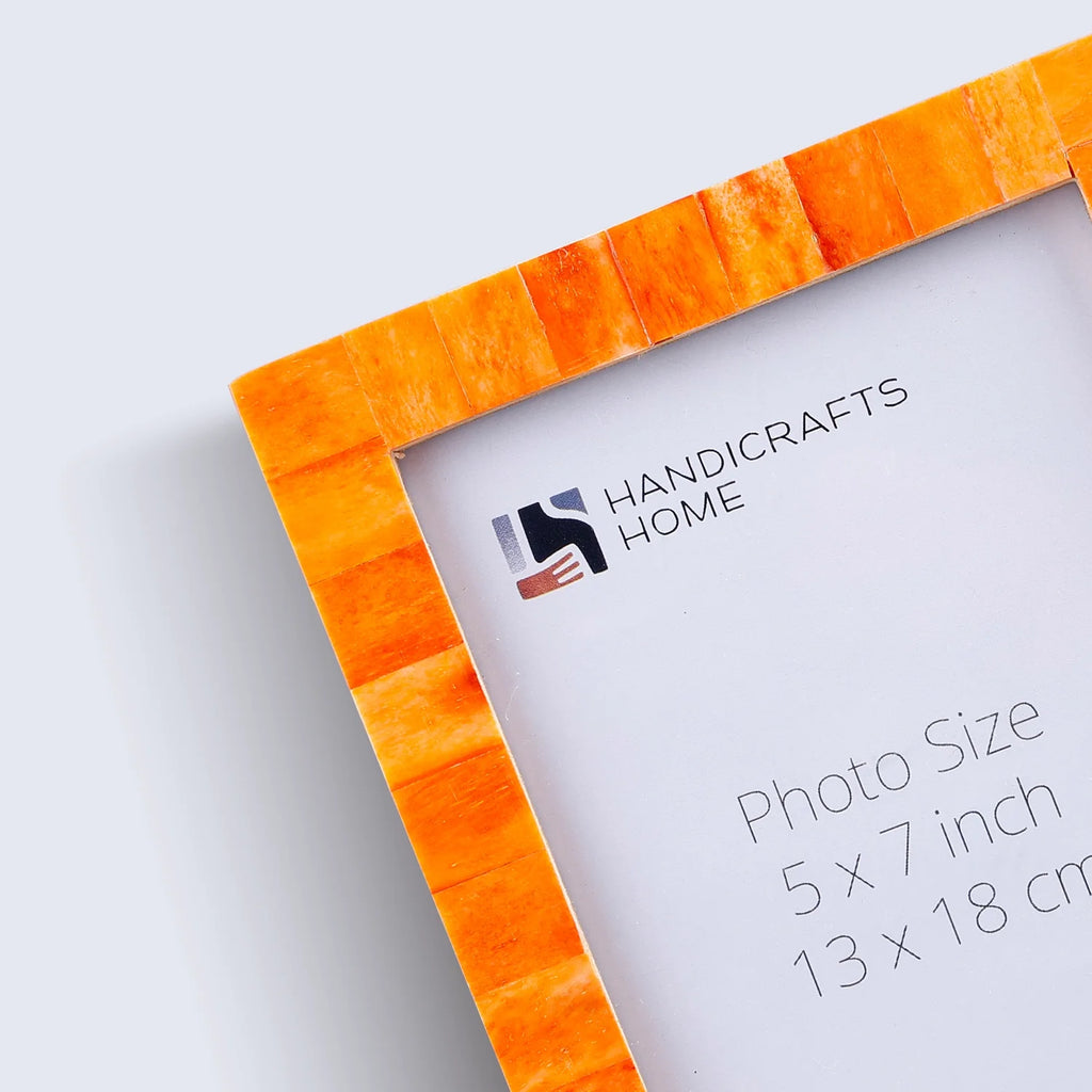 Picture Frames Classic Pattern Bone Inlay Collection in 27 Sizes, Orange