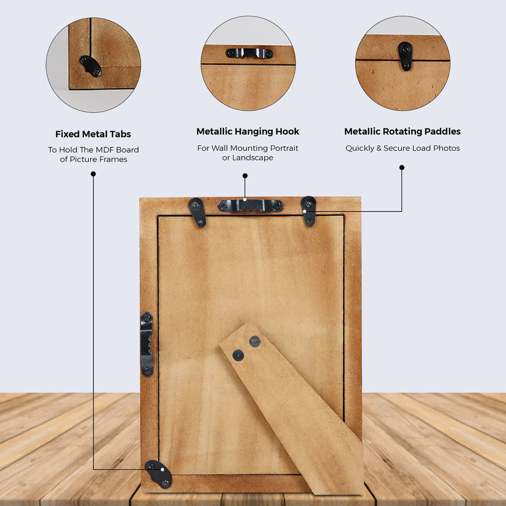 Picture Frames Artisan Hive Scalloped Pattern Wooden Collection in 3 Sizes