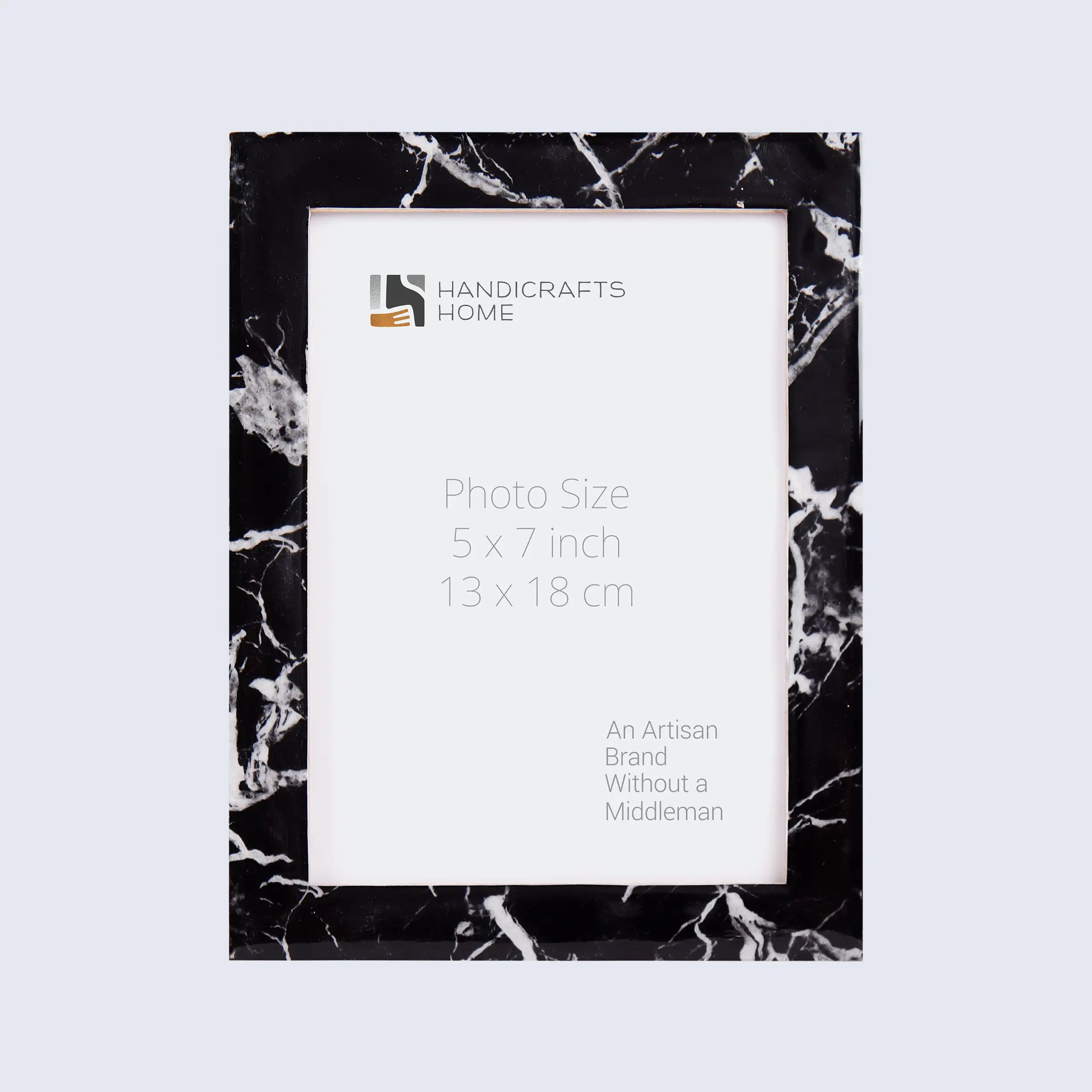 Picture Frames Rare Earth Marble Black Pattern Resin Inlay Collection in 3 Sizes