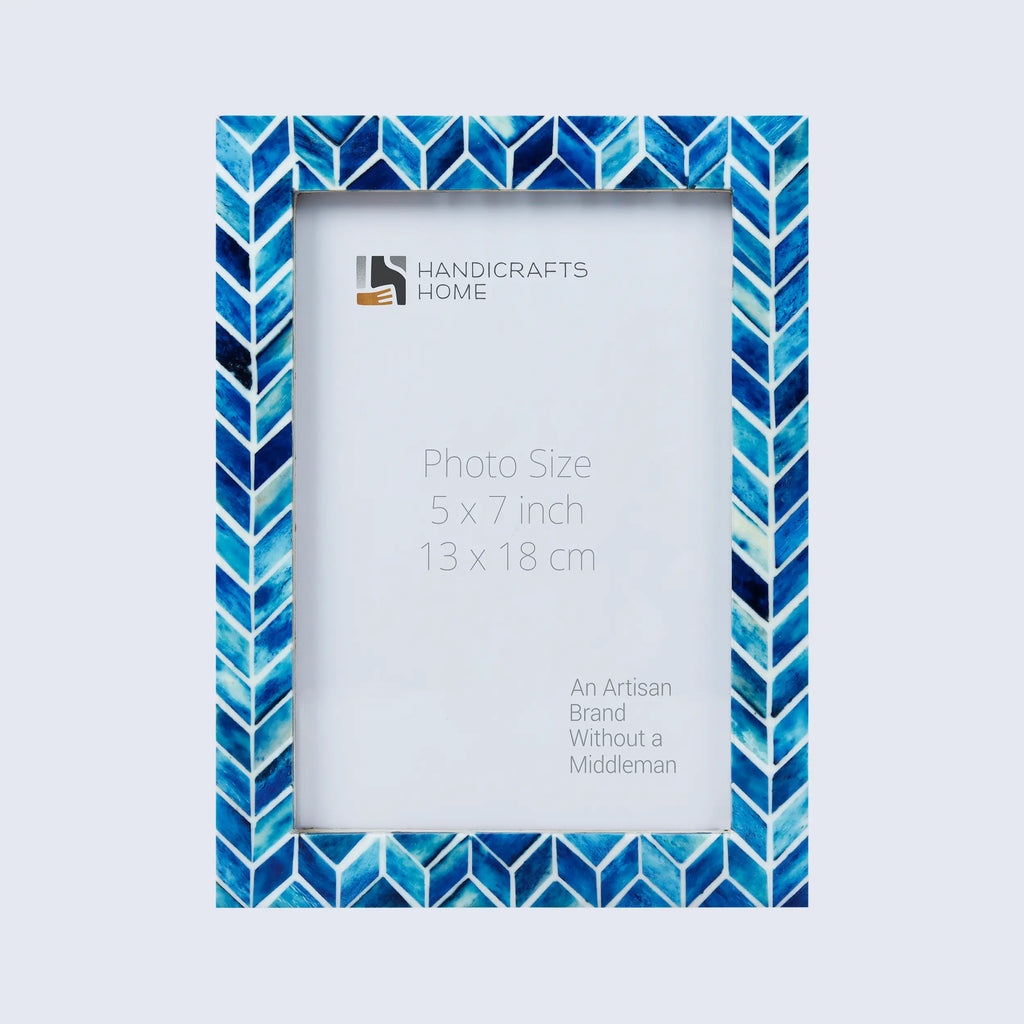 Picture Frames Artic Ice Pattern Bone & Resin Inlay Collection in 3 Sizes