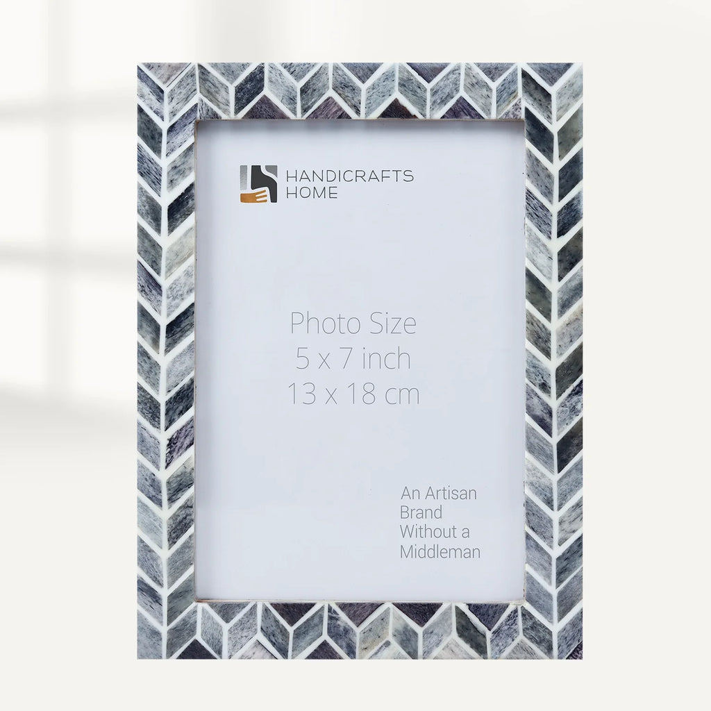 Picture Frames Artic Smoke Pattern Bone & Resin Inlay Collection in 3 Sizes