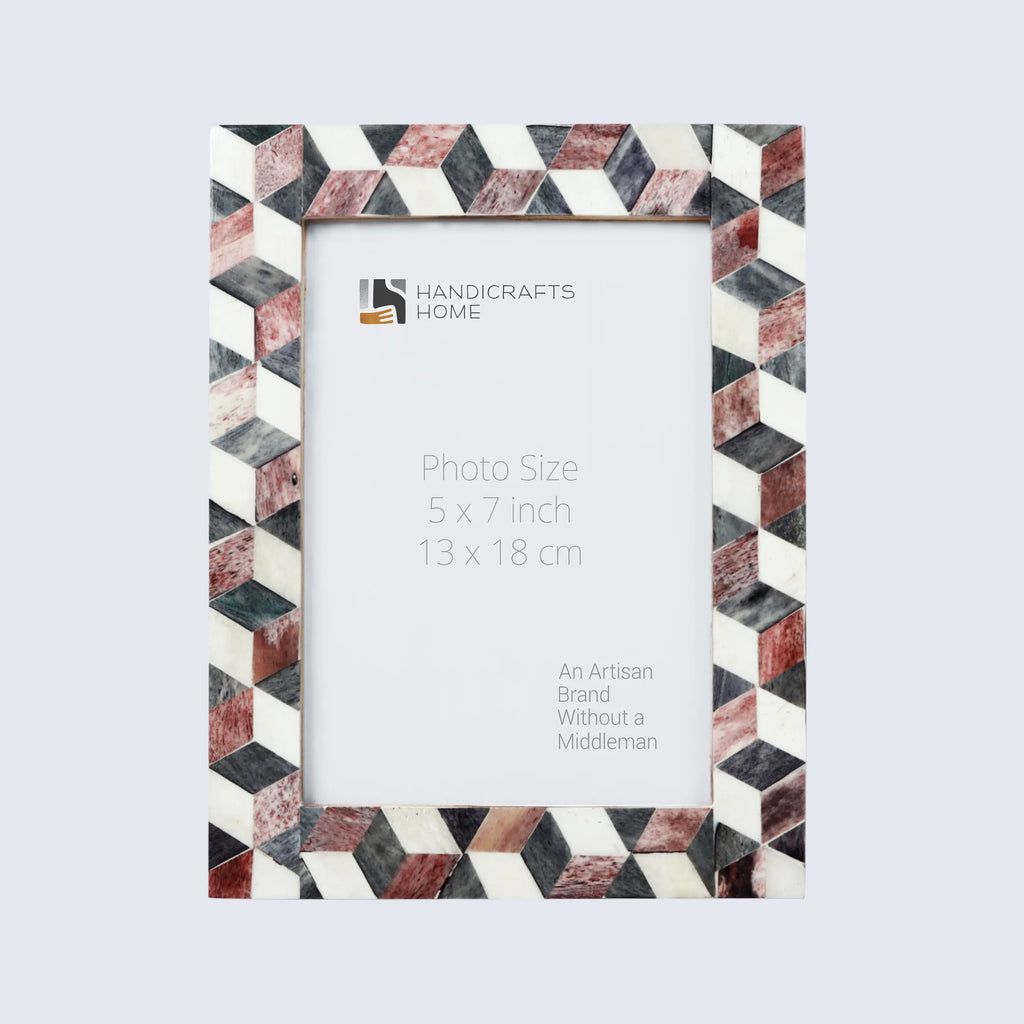 Picture Frames Artic Stone Pattern Bone Inlay Collection in 3 Sizes