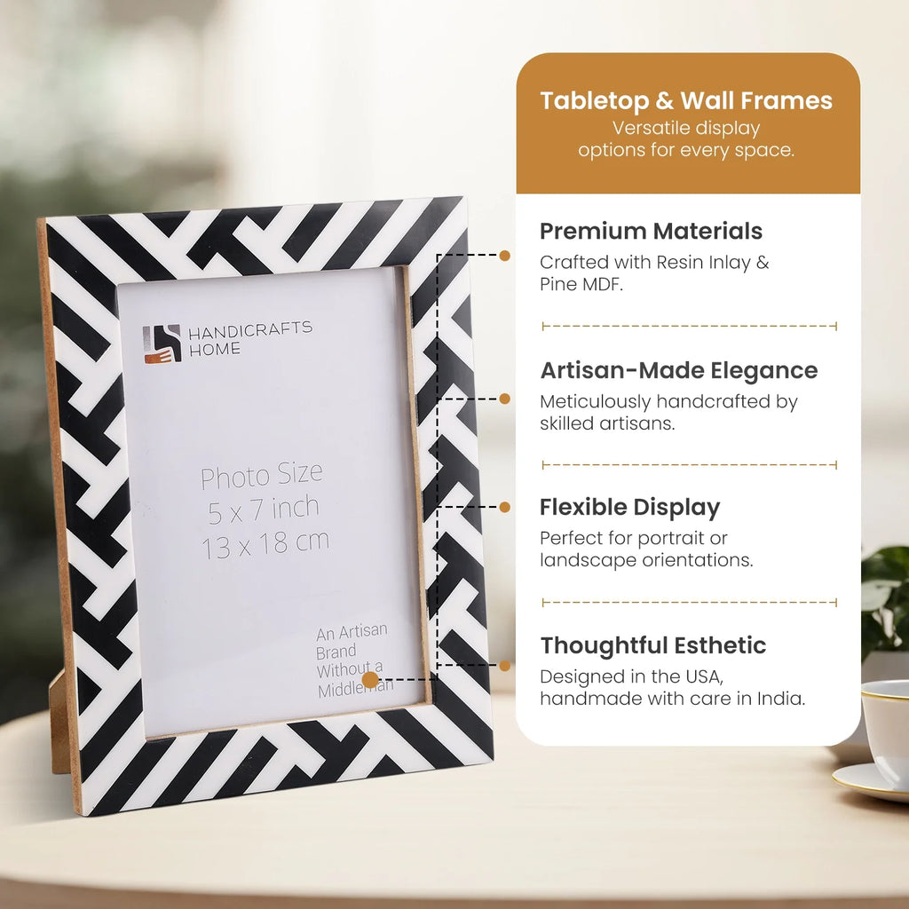 Picture Frames Avant Coco Pattern Resin Inlay Collection in 3 Sizes