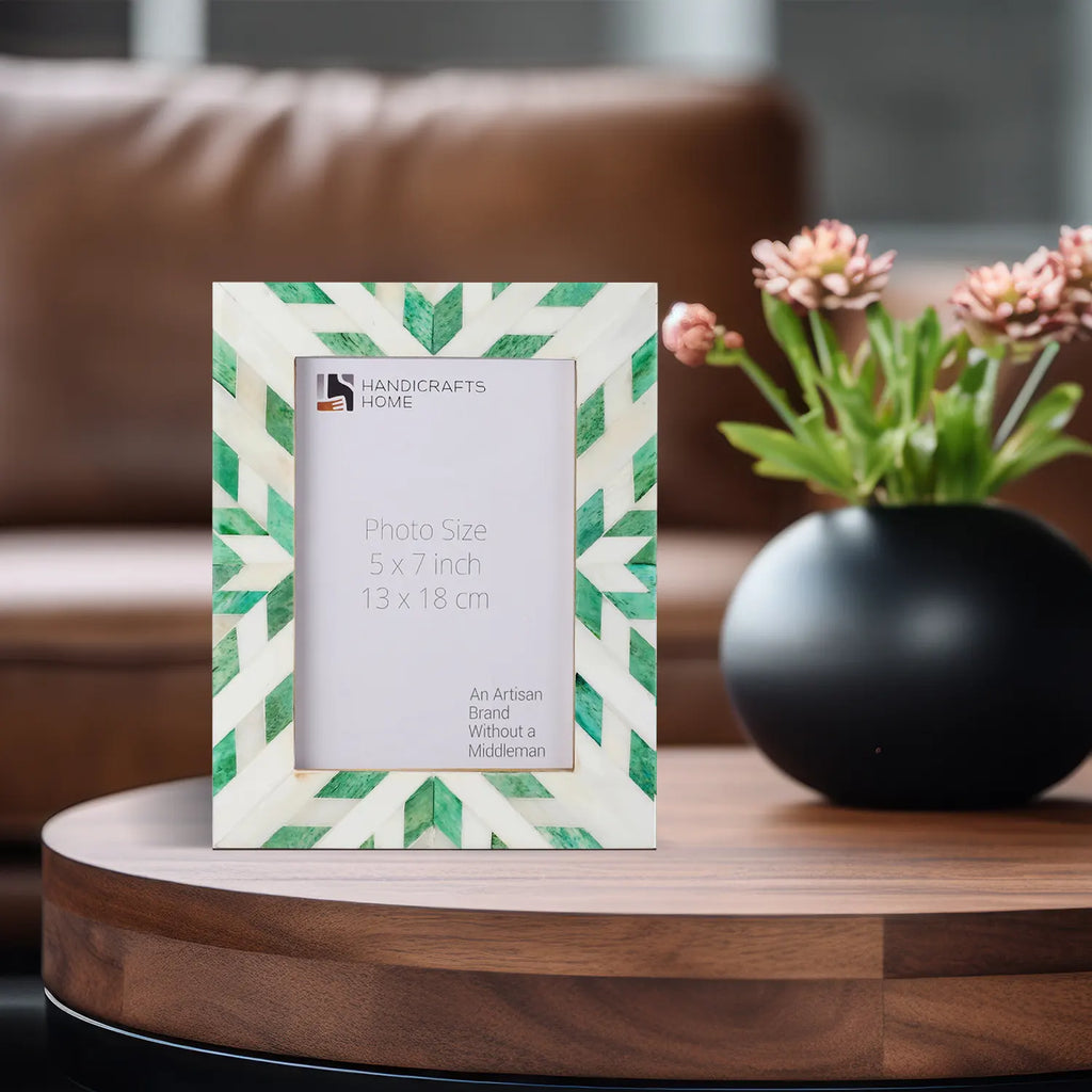 Hypno Nature Bone Inlay Green & White Picture Frame- 4x6, 5x7 and 8x10