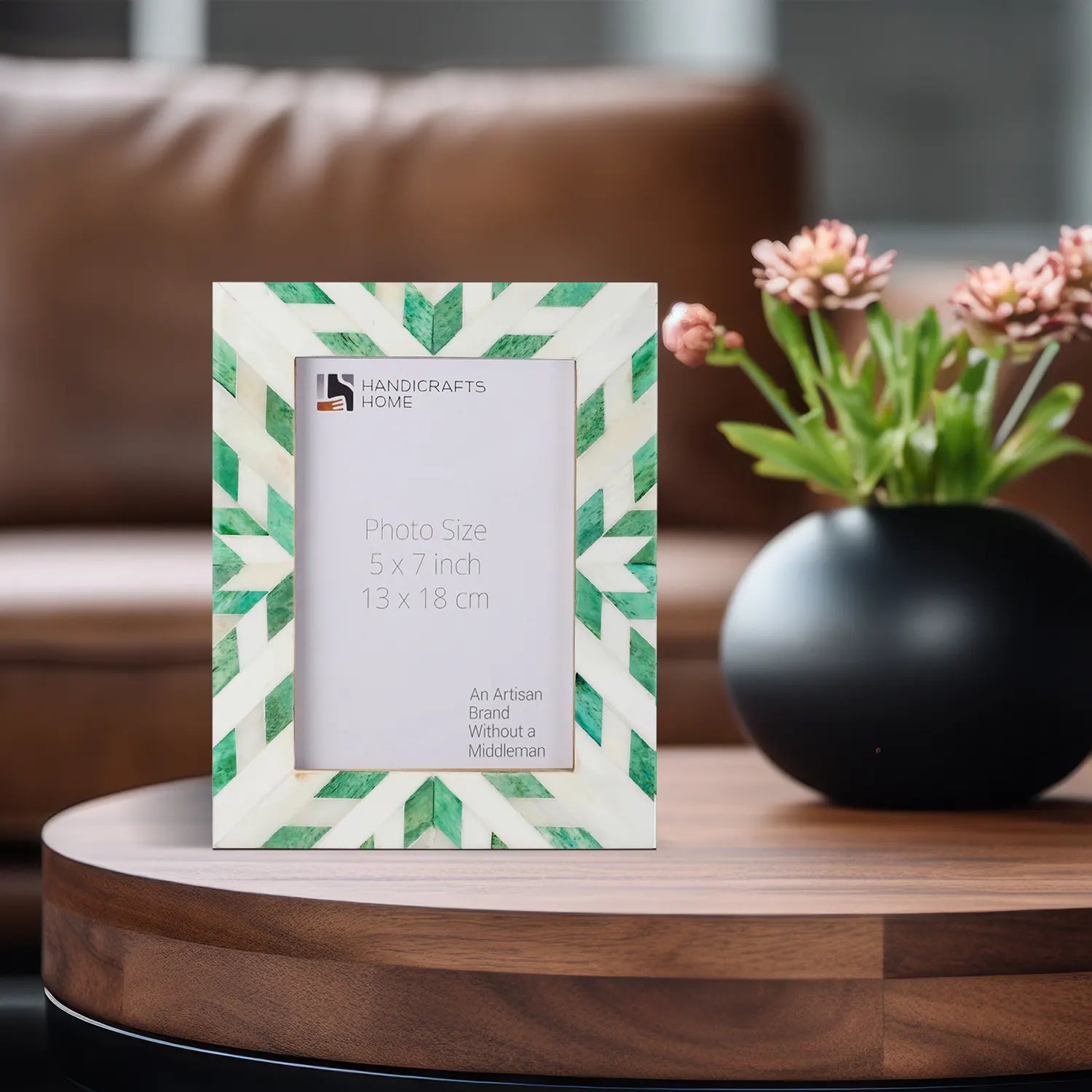 Hypno Nature Bone Inlay Green & White Picture Frame- 4x6, 5x7 and 8x10