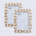 Picture Frames Marquet Array Pattern Resin Inlay Collection in 8 Sizes, Pack of 2