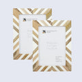 Picture Frames Marquet Chevron Pattern Resin Inlay Collection in 8 Sizes, Pack of 2