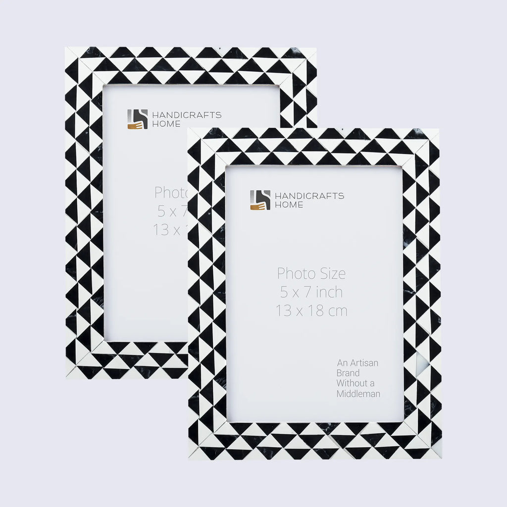 Picture Frames Marquet Prism Pattern Resin Inlay Collection in 8 Sizes, Pack of 2