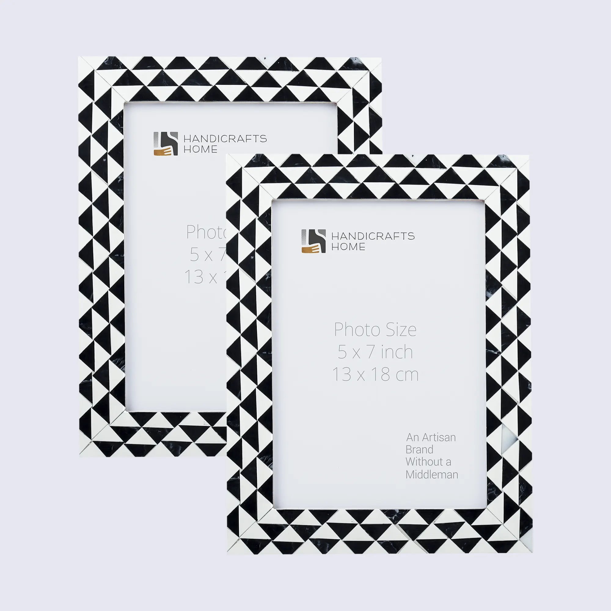 Picture Frames Marquet Prism Pattern Resin Inlay Collection in 8 Sizes, Pack of 2