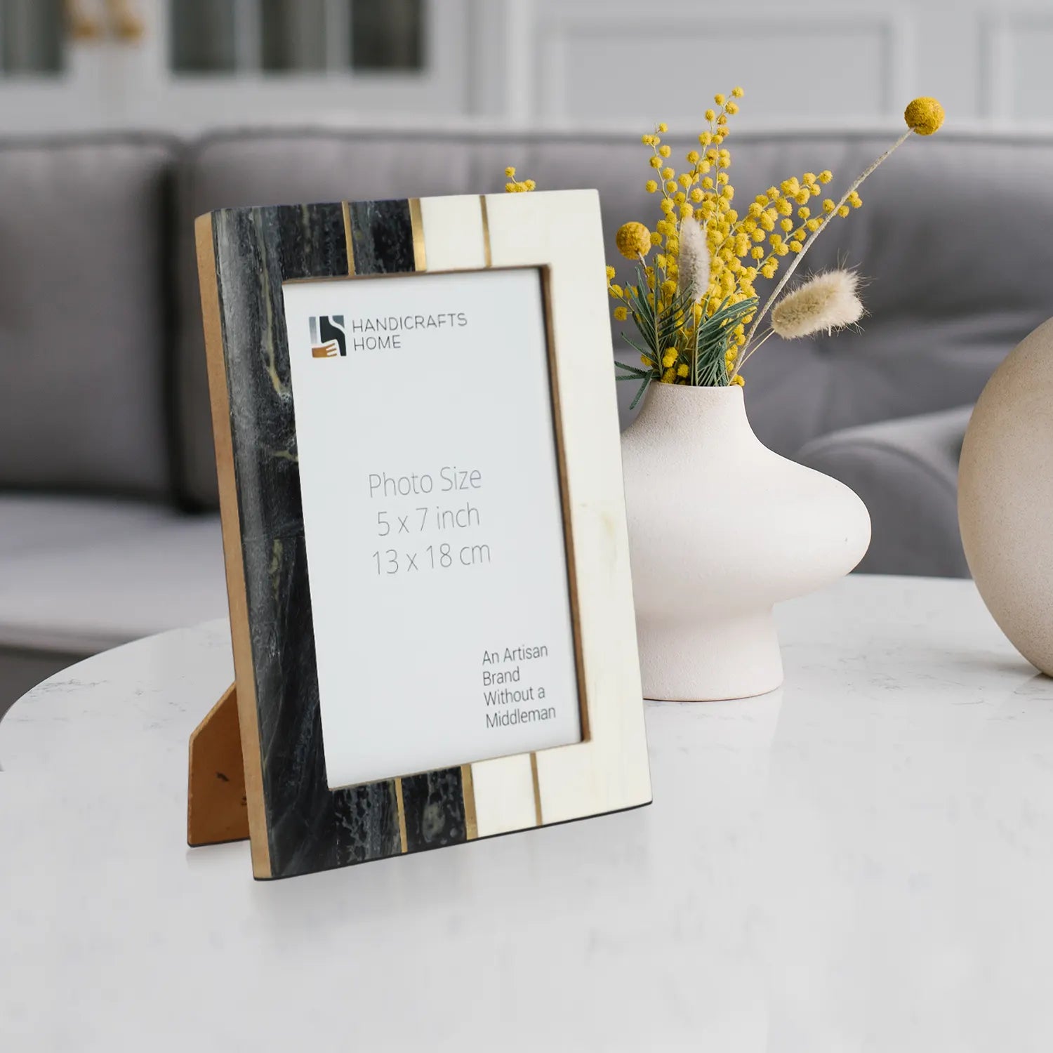 Handmade West Coast Ventura Collection inspired Resin Inlay Picture Frames Black & White