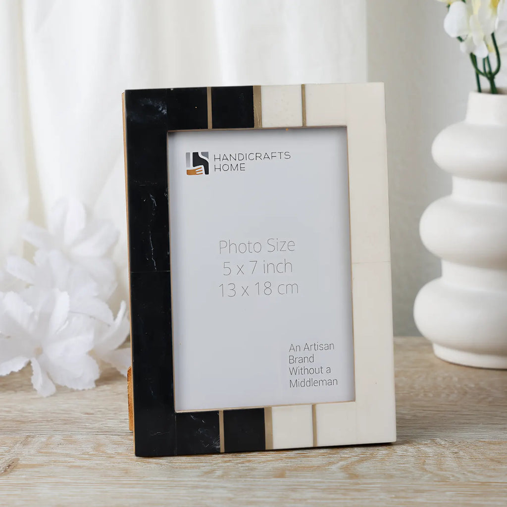 Handmade West Coast Ventura Collection inspired Resin Inlay Picture Frames Black & White