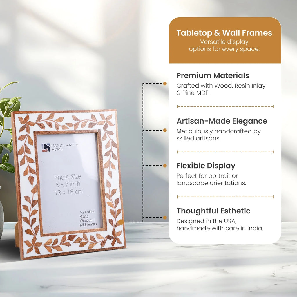 Picture Frames Alhambra Cama Pattern Resin Inlay Collection in 2 Sizes
