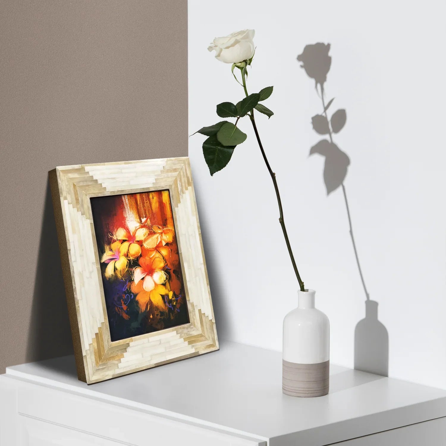 Picture Frames Apache Harvest Pattern Bone Inlay Collection in 3 Sizes