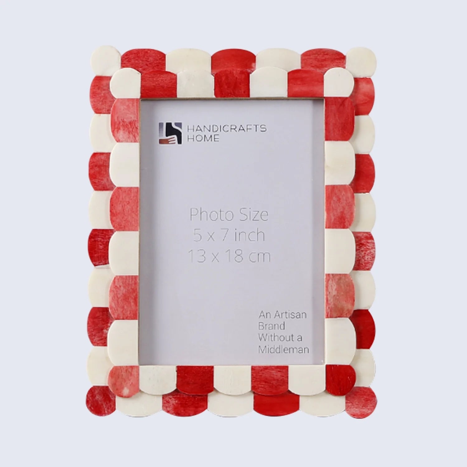 Picture Frames Scalloped Pattern Bone Inlay Collection in 4 sizes, Red
