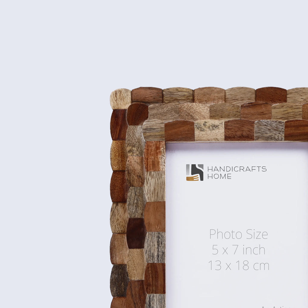 Picture Frames Artisan Hive Scalloped Pattern Wooden Collection in 3 Sizes