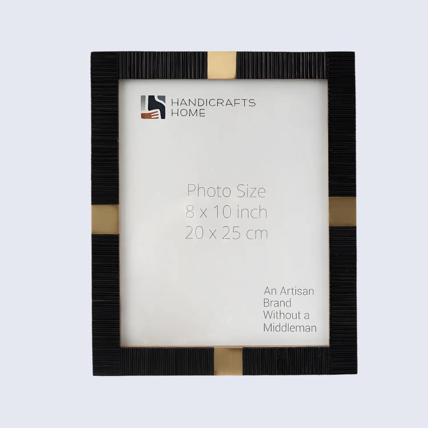 Resin Inlay Deco Black & Gold Picture Frame For Desk & Wall - 3 Sizes