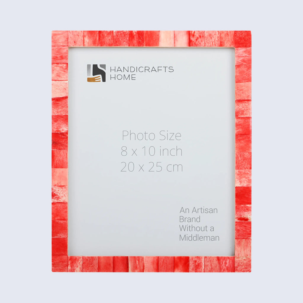Picture Frames Classic Pattern Bone Inlay Collection in 27 Sizes, Red