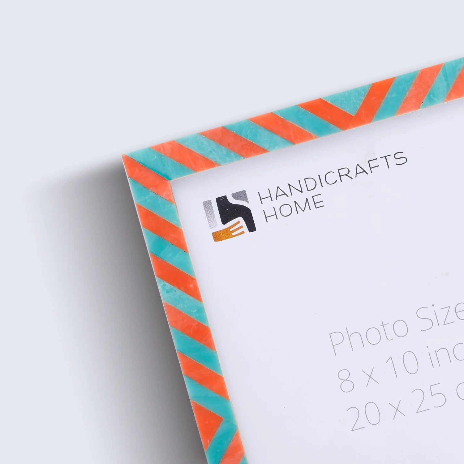 Picture Frames Candy Cane Melon Twist Pattern in Bone & Resin Inlay Collection in 3 Sizes, Pack of 2