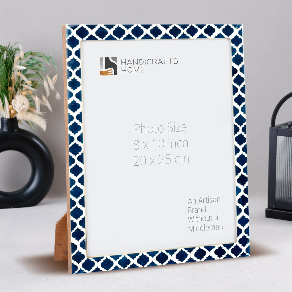 Picture Frames Casablanca Medianoche Pattern Bone & Resin Inlay Collection in 3 Sizes, Pack of 2